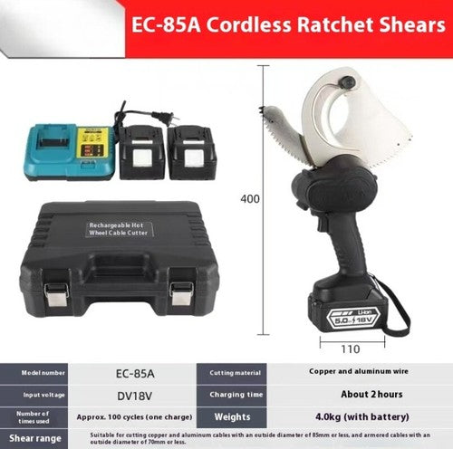 ya 26 7.28.2 18V Charging Ratchet Armored Cable Scissors Electric Gear Cutter W/ Batteriesb