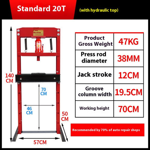 ya 26 8.1 Small Portable Hydraulic Press 20 Ton Workshop Press Manual Adjustable Pressesc