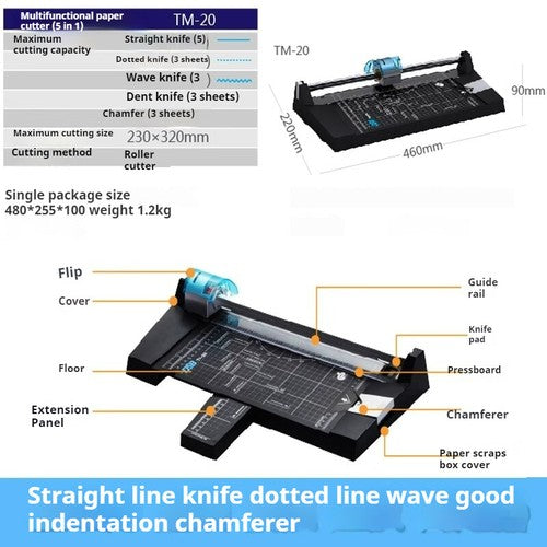 ya 26 7.28.3 TM-20 Paper Cutting Machine, A4 Dotted Line Wavy Line Indentation Cutterb