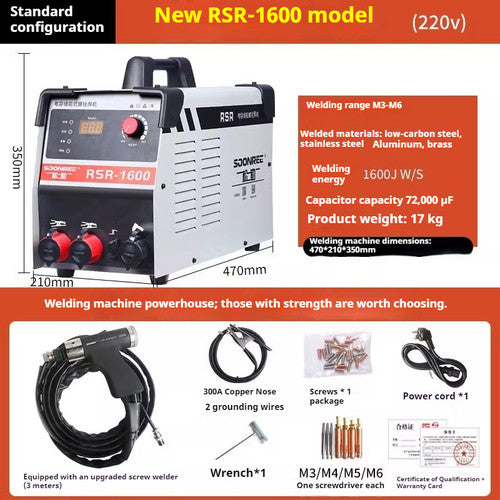 ya 26 8.1 RSR-1600/2500 Capacitor Discharge Stud Welder Bolt Tag Welder Seed Welderb