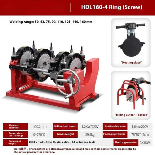 ya 26 8.1 Hot Melt Butt Welding Machine pe pipe manual butt welding machine plastic pipeq