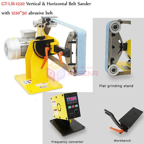 ya 26 7.28.2 220V Professio l Vertical Horizontal Belt Sander Abrasive Belt Sanding Machineb