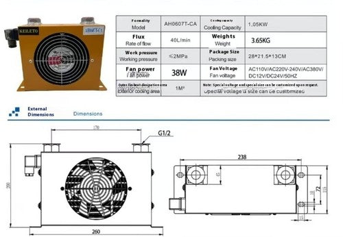 ya 26 7.28.2 Hydraulic Heat Sink Air Cooler AW0607T AH0607T AH0608T AH0608TL-CA-220V 24Ve