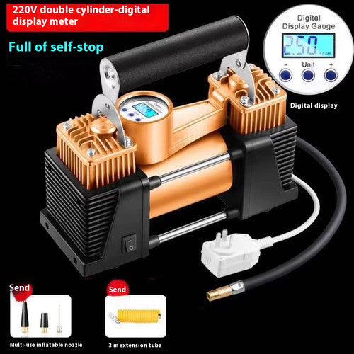 ya 26 7.28.2 Portable Car Tire Inflator 150PSI 12V DC Double Cylinders Heavy Duty Air Pumpc