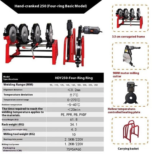ya 26 8.1 Hot Melt Butt Welding Machine pe pipe manual butt welding machine plastic pipei