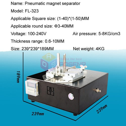 ya 26 7.28.3 Pneumatic Magnetic Separator Round Square Electric Magnet Separating Machineb