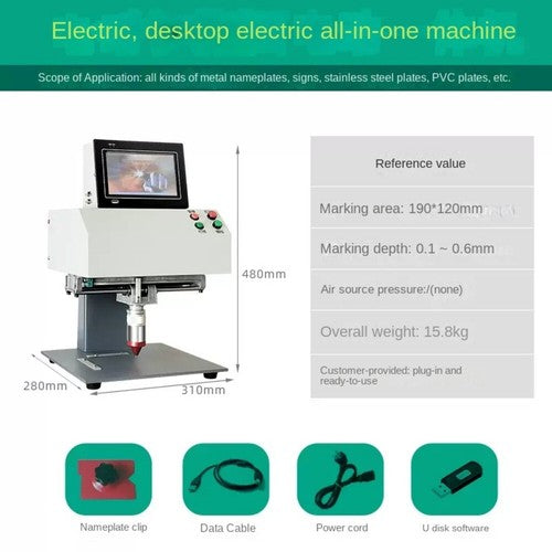 ya 26 8.1 Laser Pneumatic Electric Marking Machine Metal Sign meplate Engraving Machineg