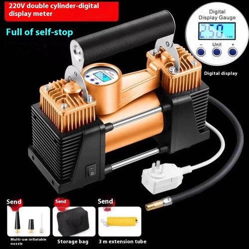 ya 26 7.28.2 Portable Car Tire Inflator 150PSI 12V DC Double Cylinders Heavy Duty Air Pumpe