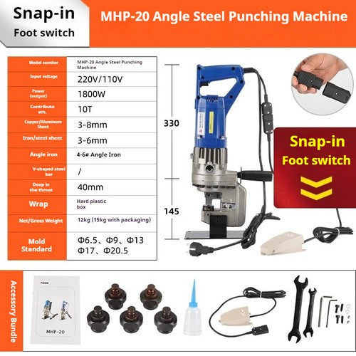 ya 26 8.1 Electric Hydraulic Punching Machine Portable MHP-20 Small Angle Steel Punchc