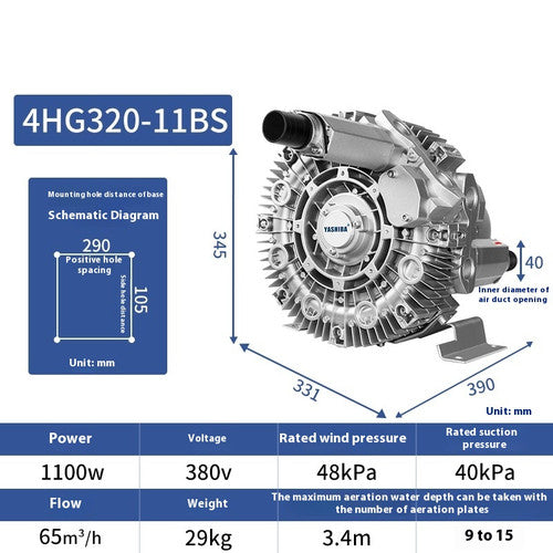 ya 26 8.1 Extra High Pressure Vortex Air PumpIndustrial High Power High Pressure Blowerd