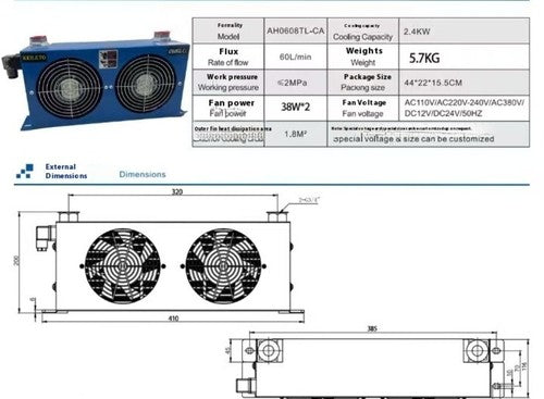 ya 26 7.28.2 Hydraulic Heat Sink Air Cooler AW0607T AH0607T AH0608T AH0608TL-CA-220V 24Vj