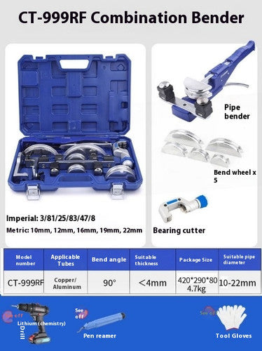 ya 26 7.28.2 CT-999RF 10-22mm Pipe Tube Bender Air Copper Manual Lever Multi-Bending Devicej