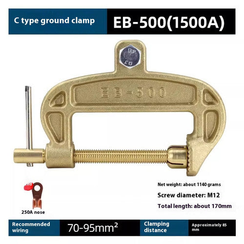 ya 26 7.28.2 500A Brass G-Shape Grounding Welding Clamp, Welding Machine Grounding Clampsl