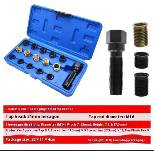 ya-26-7.28-16pcs-14mm-Spark-Plug-Rethread-Kit-Reamer-Tap-Thread-Repair-M14x1.25-Car-Toolsb