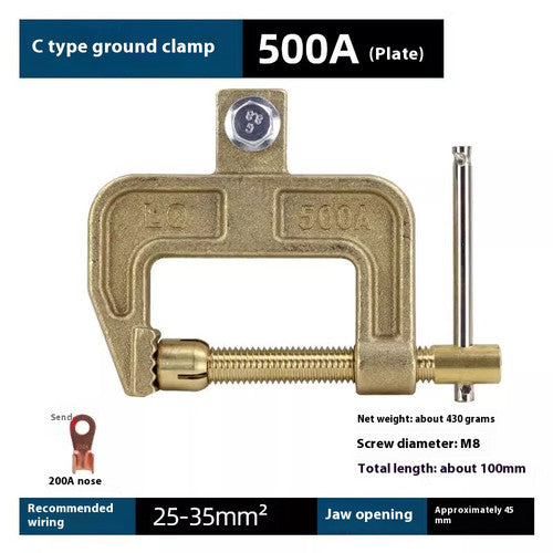 ya 26 7.28.2 500A Brass G-Shape Grounding Welding Clamp, Welding Machine Grounding Clampsm