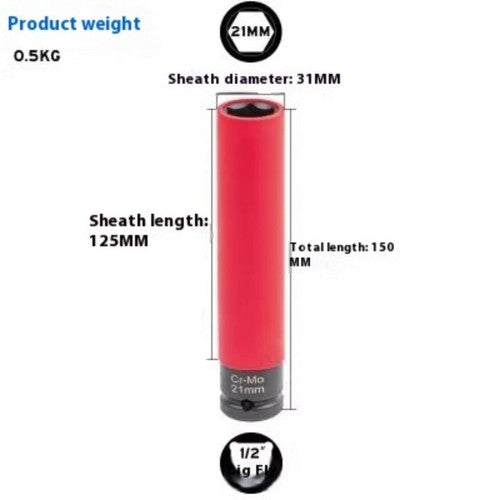 ya 26 7.28.2 3PC 1/2 Dr. 17mm 19mm 21mm Thin Wall Extra Deep Alloy Wheel Nut Bolt Socket Sete
