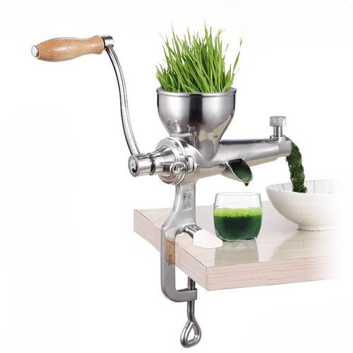 ya 26 8.1 Stainless Steel Manual Juicer with Screw Clamps Silver Wheatgrass Juicere