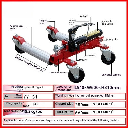ya 26 8.1 Car Movers Universal Wheels Tow Trucks Hydraulic Parking and Moving Toolsd