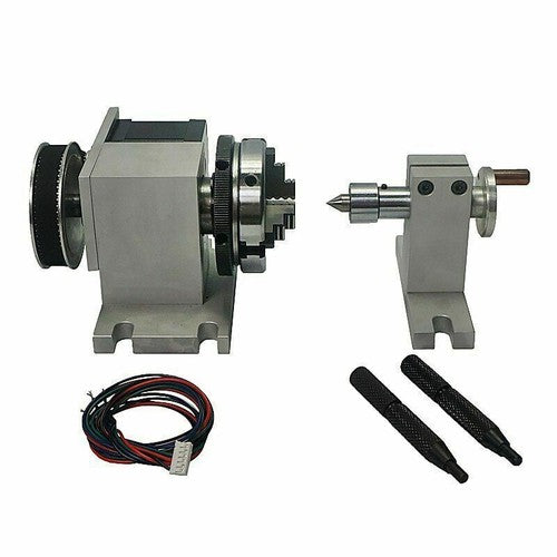 ya 26 8.1 CNC Engraving Machine Four-axis Rotating Shaft 65mm Chuck with Thimble Tailstockg