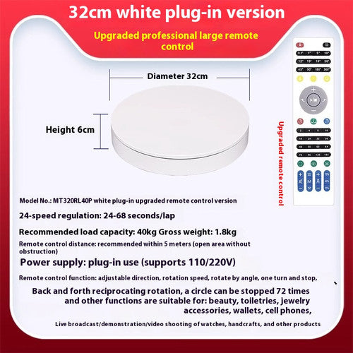 ya-26-7.28-Automatic-Turntable-Display-Table-Remote-Control-Speed-Plug-in-Chargings