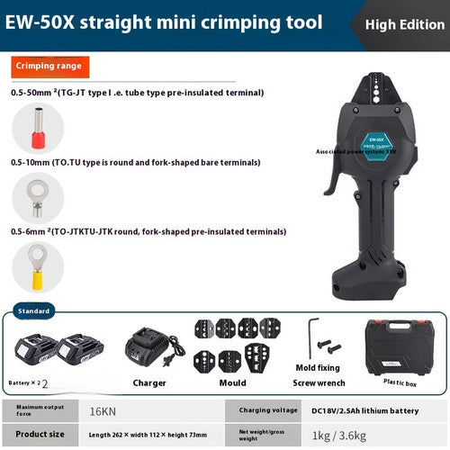 ya 26 8.1 Electric Crimping Tool, Termi l Pre-Insulated Tubular Bare Termi l Crimpingg