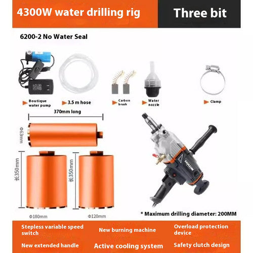 ya 26 7.28.3 Handheld Concrete Core Drilling Rig Water Drilling Rig 4300W/220V Drillingc