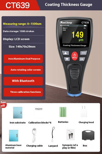 ya 26 7.28.2 Coating Thickness Gauge Paint Film Meter Paint Surface Tester Range 0~1300¦Ìmf