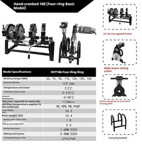 ya 26 8.1 Hot Melt Butt Welding Machine pe pipe manual butt welding machine plastic pipee