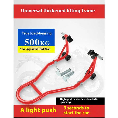 ya 26 8.1 Easel Motorcycle Portable Mobile Label Elevated, Red ont Wheel Stande