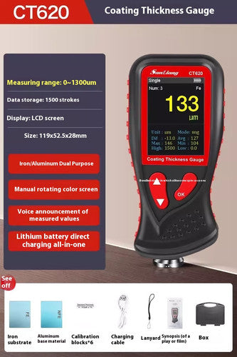 ya 26 7.28.2 Coating Thickness Gauge Paint Film Meter Paint Surface Tester Range 0~1300¦Ìmh
