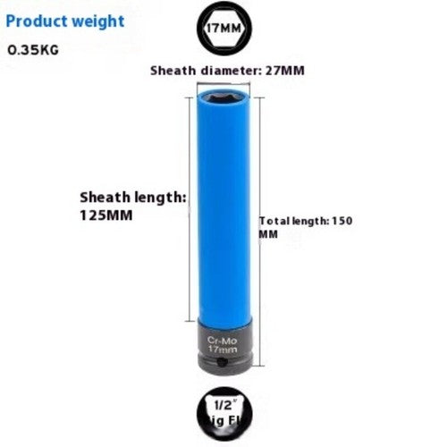 ya 26 7.28.2 3PC 1/2 Dr. 17mm 19mm 21mm Thin Wall Extra Deep Alloy Wheel Nut Bolt Socket Setb