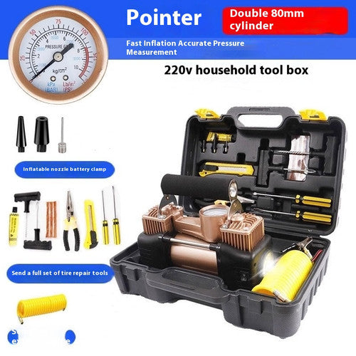 ya 26 7.28.2 Portable Car Tire Inflator 150PSI 12V DC Double Cylinders Heavy Duty Air Pumph