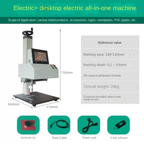 ya 26 8.1 Laser Pneumatic Electric Marking Machine Metal Sign meplate Engraving Machinek