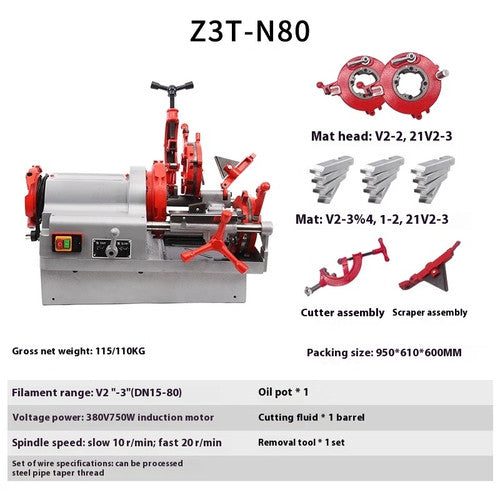 ya 26 7.28.2 Electric Pipe Cutting and Sleeving Machine Pipe Round Steel Wire Turning Machinec