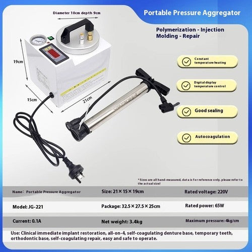 ya 26 7.28.2 Dental Lab Polymerizing Machine Polymerizer Portable Pressure Polymerization Poto