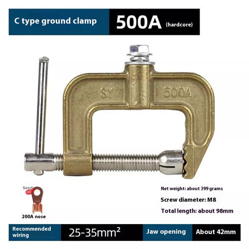 ya 26 7.28.2 500A Brass G-Shape Grounding Welding Clamp, Welding Machine Grounding Clampsf