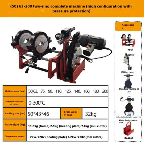 ya 26 7.28.2 63-160/200 Manual Four-ring Butt Welding Machine PE Pipe Welding Machineh