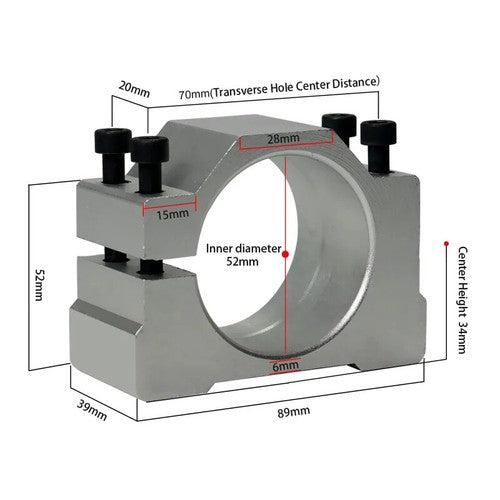 ya 26 7.28.3 Spindle Clamp 52 57 65 80mm Alu um Motor Mount CNC Engraving Machine Fixturec