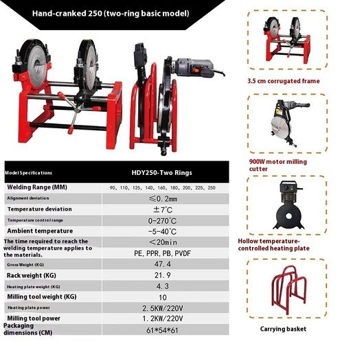 ya 26 8.1 Hot Melt Butt Welding Machine pe pipe manual butt welding machine plastic pipec