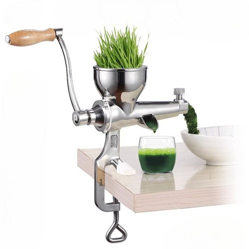 ya 26 8.1 Stainless Steel Manual Juicer with Screw Clamps Silver Wheatgrass Juicerf