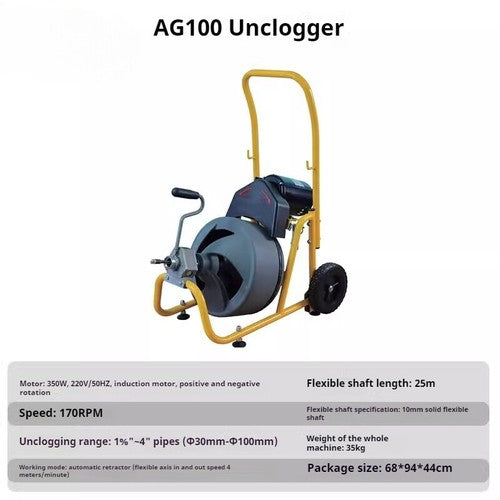 ya 26 8.1 Pipe Unclogging Machine Motorized Professio l Drain Cleaning Tool 220Vc