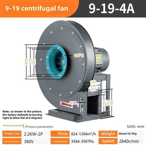 ya-26-7.28-9-19-High-pressure-Centrifugal-Fan-Fan-Material-Transport-380v-Induced-Draft-Fanf