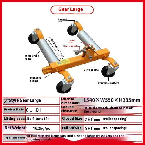 ya 26 8.1 Car Movers Universal Wheels Tow Trucks Hydraulic Parking and Moving Toolsx