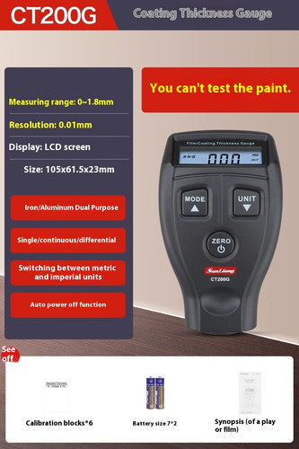 ya 26 7.28.2 Coating Thickness Gauge Paint Film Meter Paint Surface Tester Range 0~1300¦Ìmd