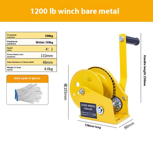 ya 26 7.28.3 1200LBS Self-locking hand winch Stainless steel Boat windlas truck lifting hoistb