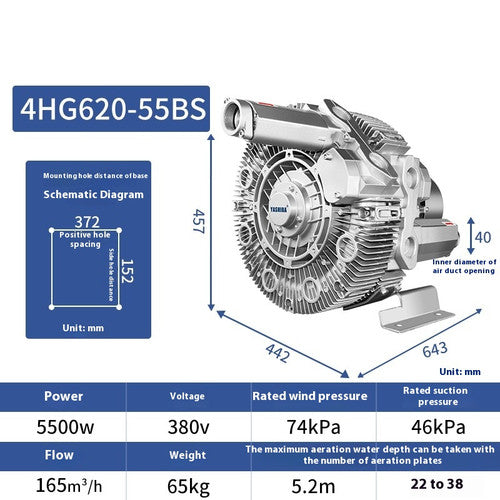 ya 26 8.1 Extra High Pressure Vortex Air PumpIndustrial High Power High Pressure Blowerl