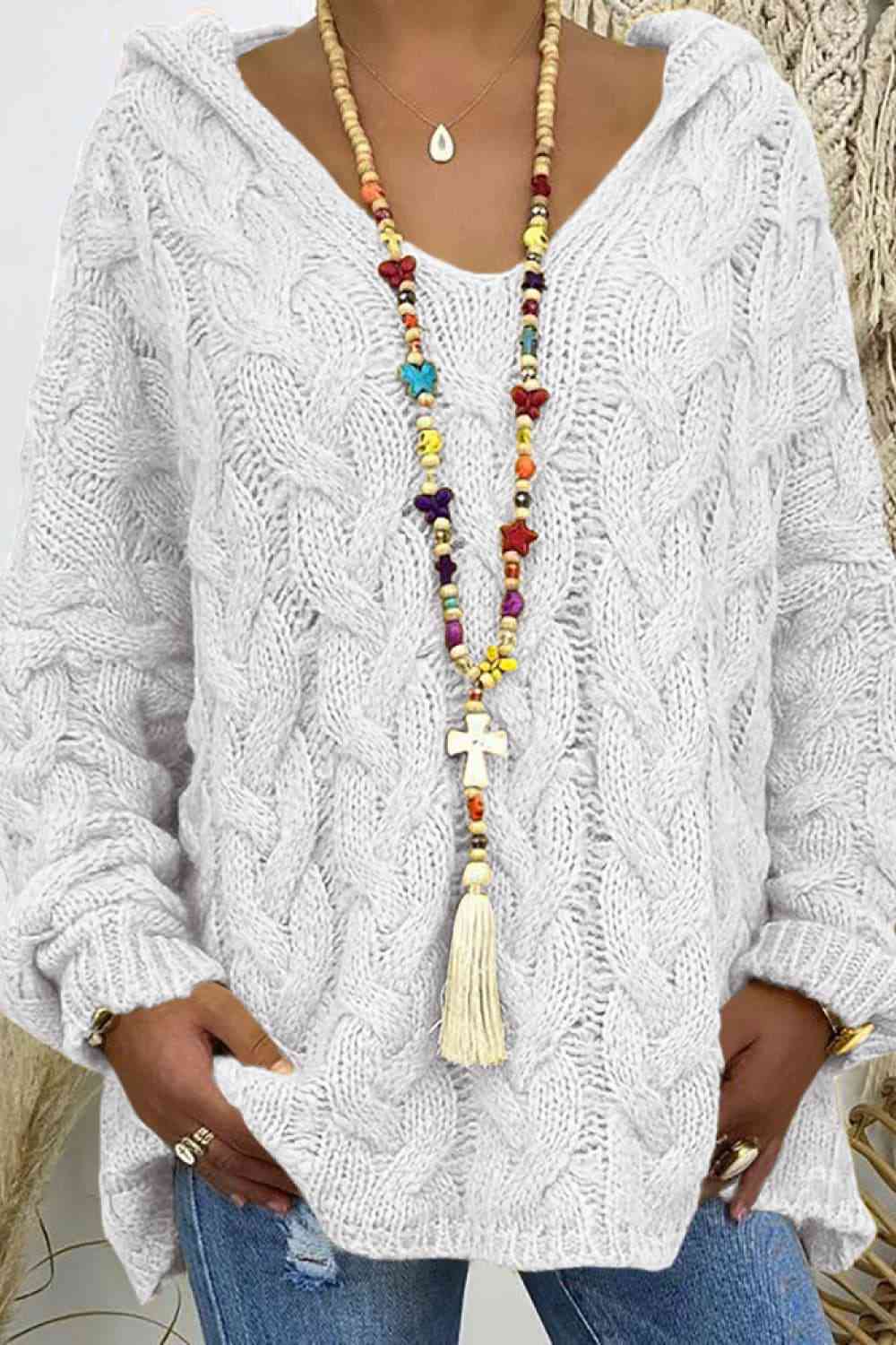 Cable-Knit Hooded Sweater - Create the impossible
