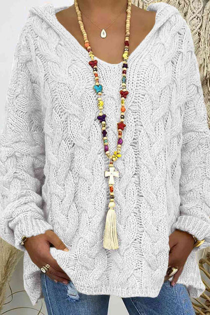 Cable-Knit Hooded Sweater - Create the impossible