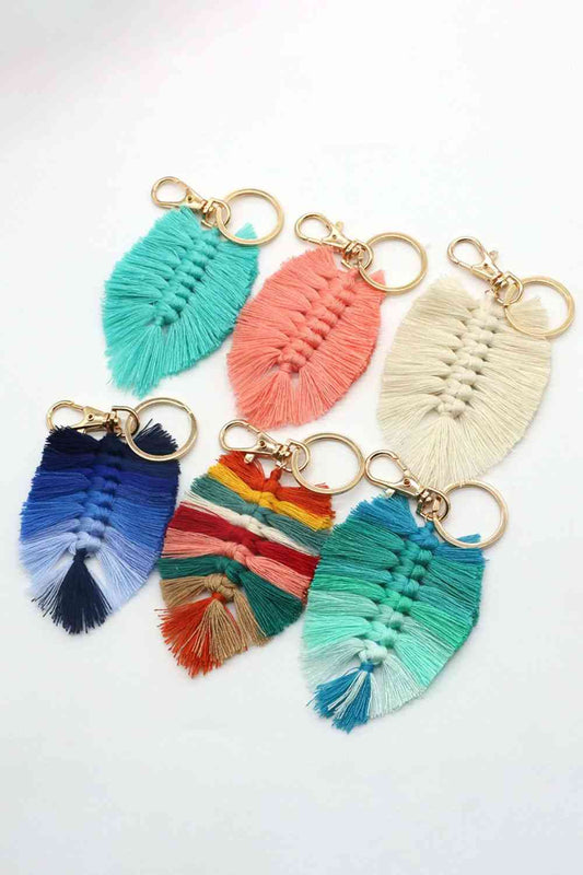 Assorted 4-Pack Leaf Shape Fringe Keychain - Create the impossible