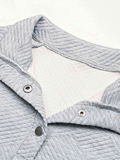 Half Buttoned Collared Neck Sweatshirt with Pocket - Create the impossible
